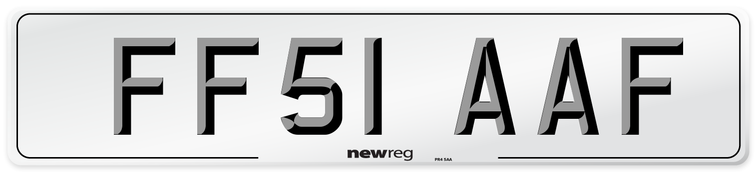 FF51 AAF Number Plate from New Reg